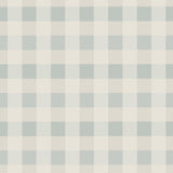 North and Finch Tate Plaid wallpaper in Colonial Blue, featuring a classic plaid pattern on textured wall surface.