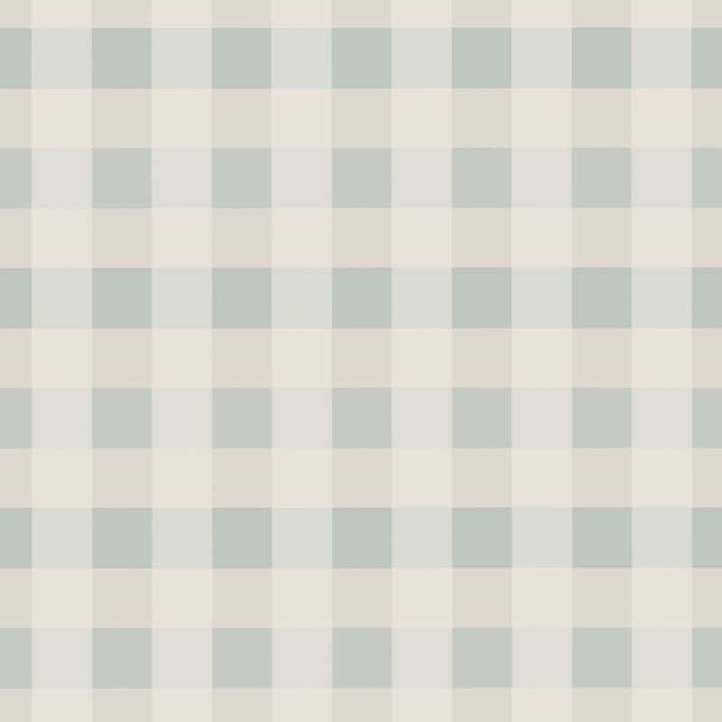 North and Finch Tate Plaid wallpaper in Colonial Blue, featuring a classic plaid pattern on textured wall surface.