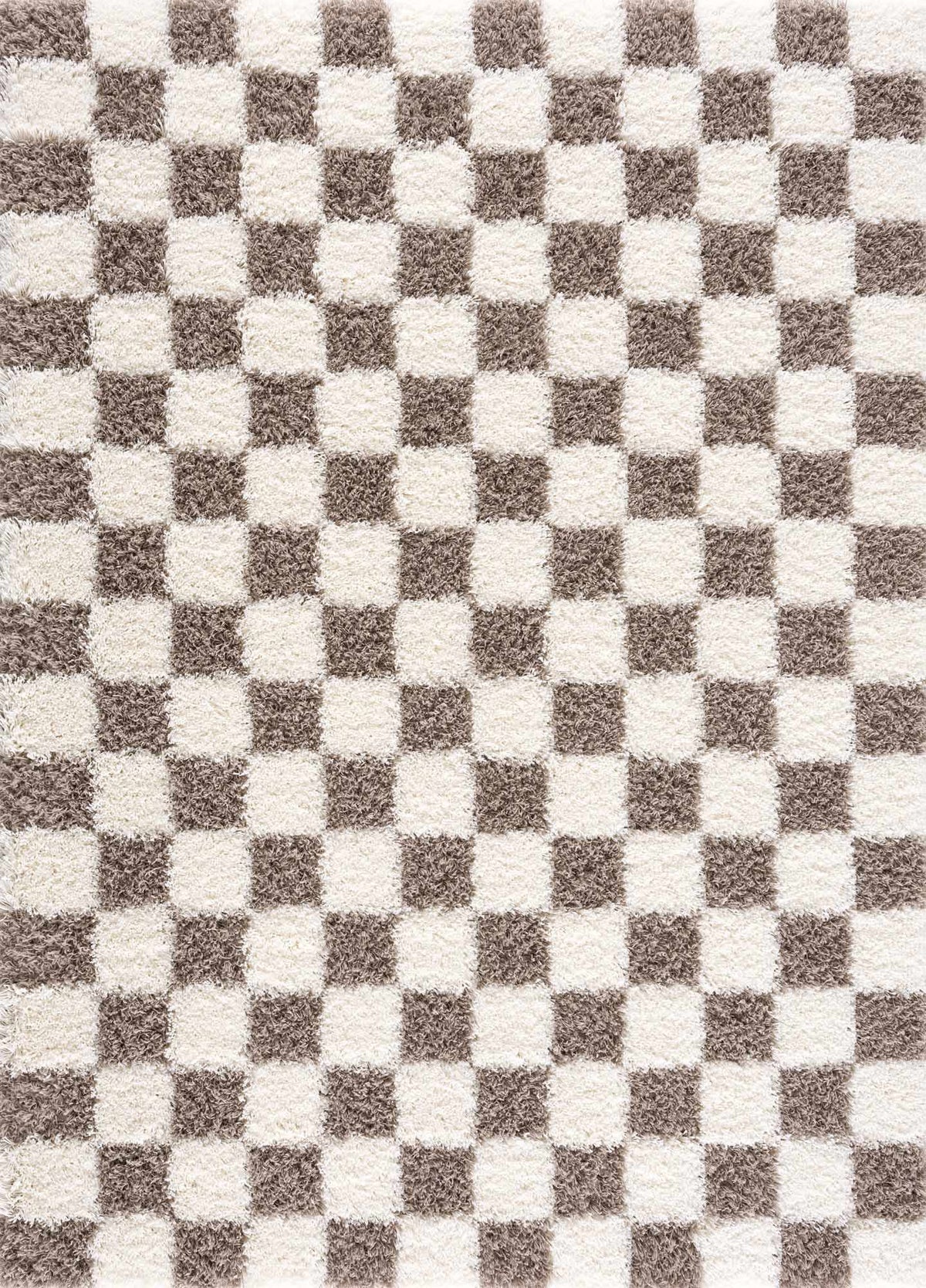 Brown checkered Boutique Rugs area rug with a stylish geometric pattern, perfect for adding warmth and texture to a room.