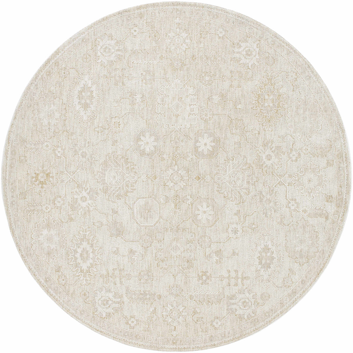 Boutique Rugs Yonca Luxe Rug in neutral tones, showcasing a soft, plush textile with intricate pattern details.