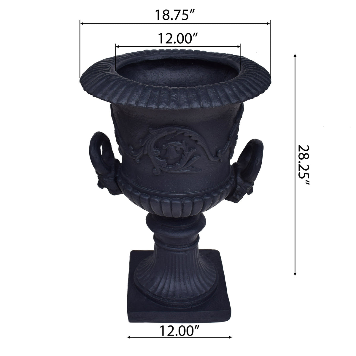 HouseOfZazla MGO Garden Urn Planter with decorative design, suitable for outdoor or indoor gardening displays.