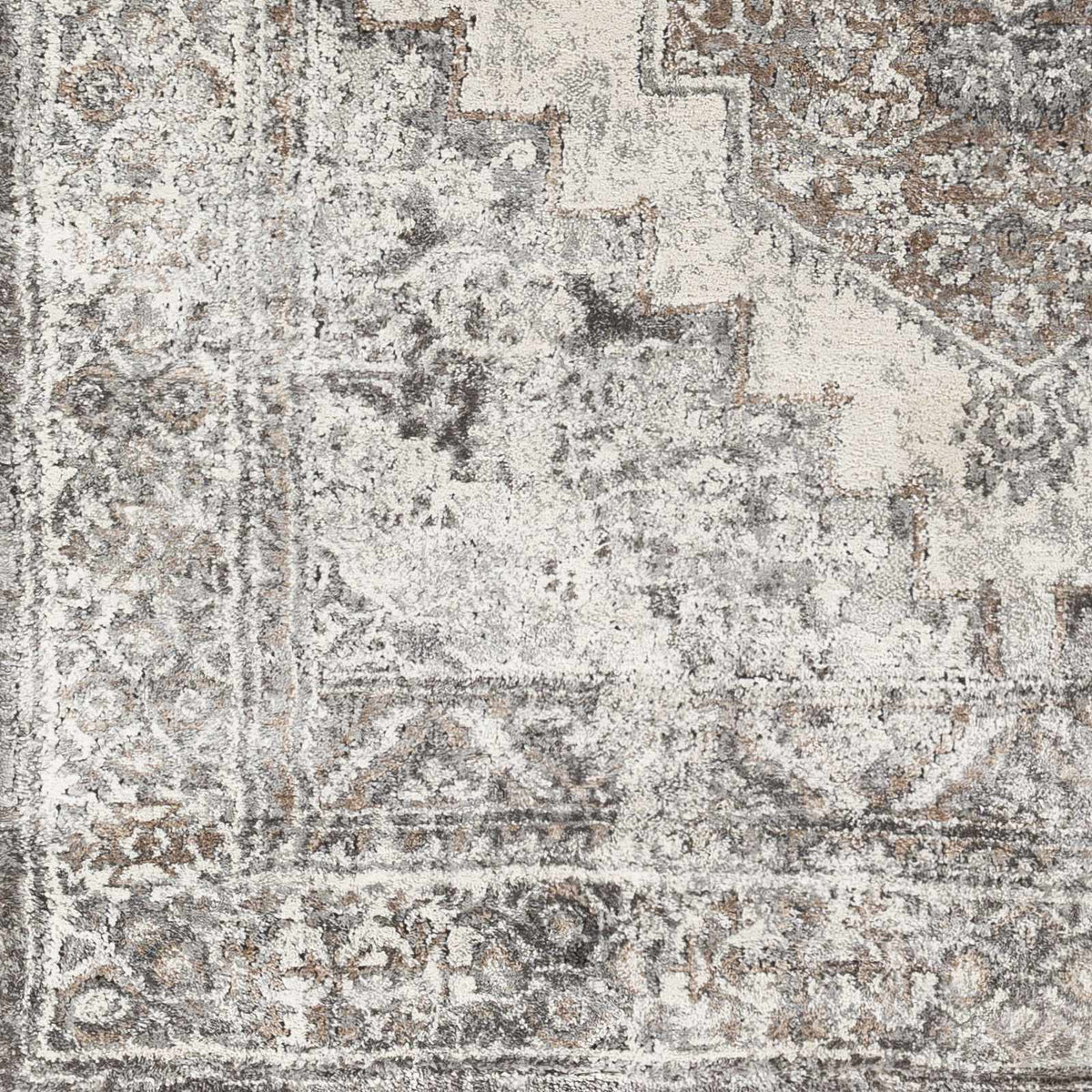 Swatch of Manaring Charcoal Luxe Thick Area Rug by Boutique Rugs showing rich charcoal color and plush texture.