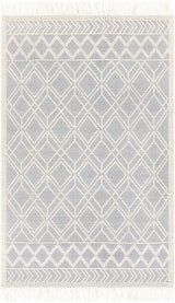 Blue wool rug from Ramsbury Denim collection by Boutique Rugs, featuring a soft textured surface and classic design.