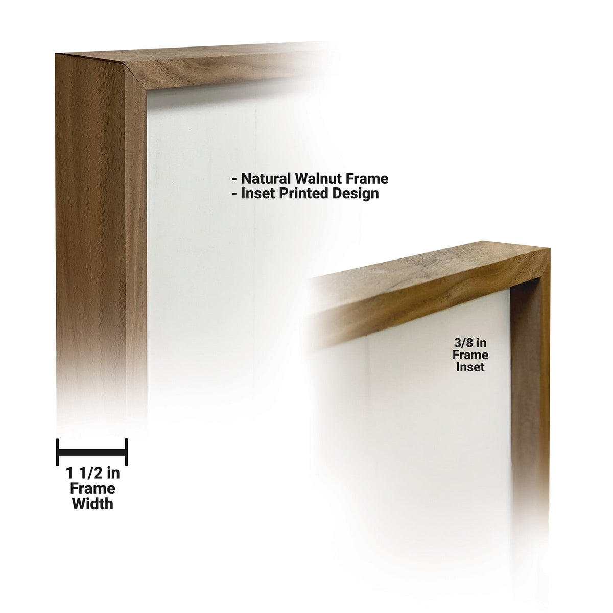 Walnut frames for making Martinis, designed by Kendrick Home, showcasing elegant wooden construction and craftsmanship.