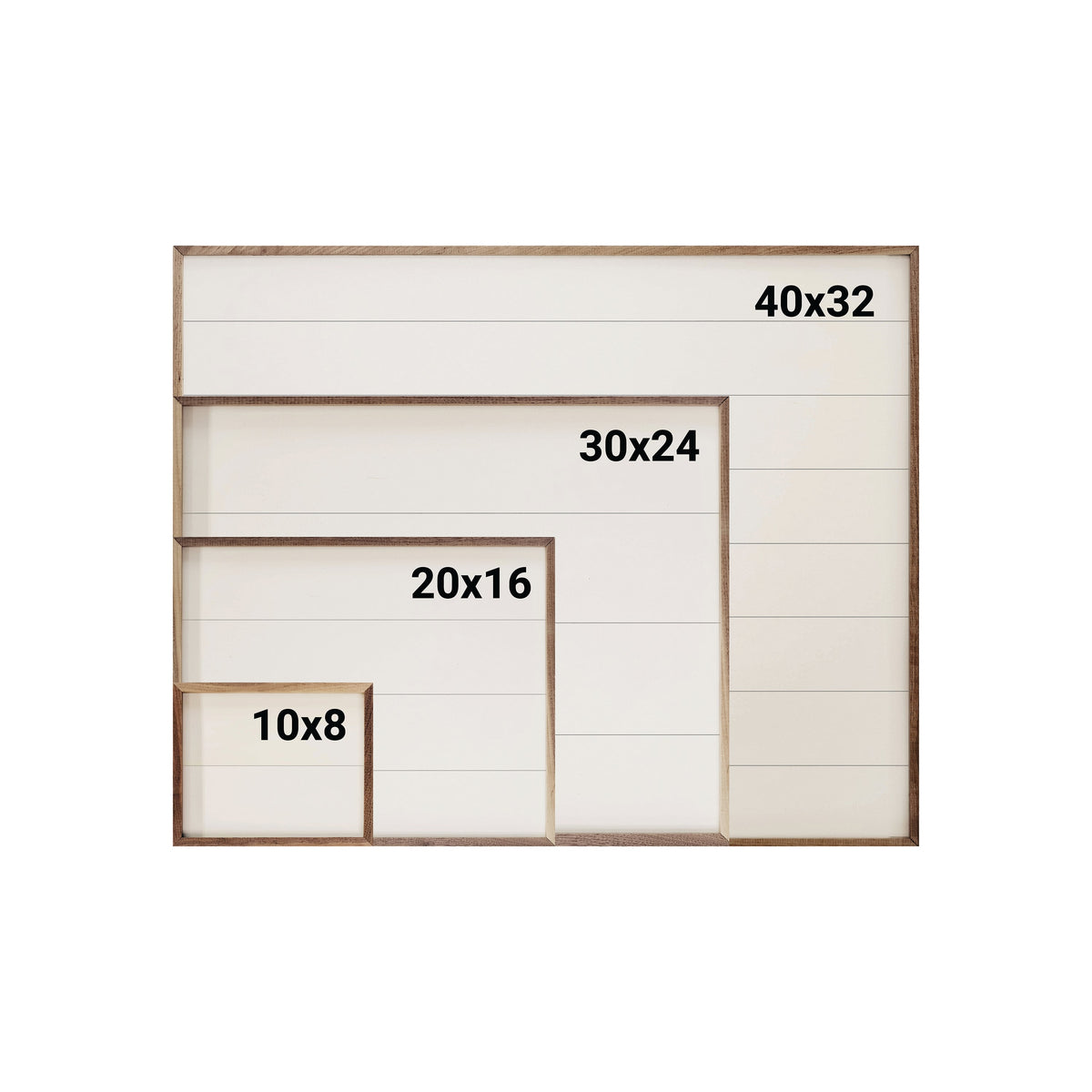 Walnut frame whiskey shot display by Kendrick Home with multiple shot glasses arranged inside.