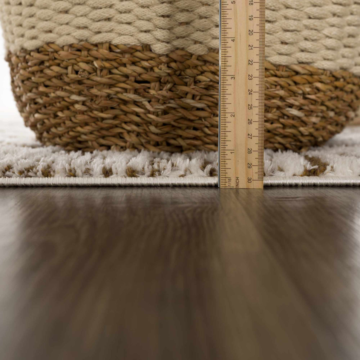 Leryn Brown checkered plush rug from Boutique Rugs, featuring soft pile and a warm brown checkered pattern on a neutral background.