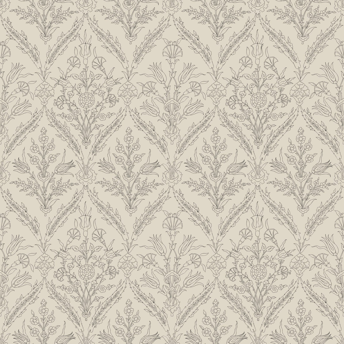 North and Finch Gretta Floral wallpaper featuring a vibrant, detailed floral pattern in bright colors on a textured background.