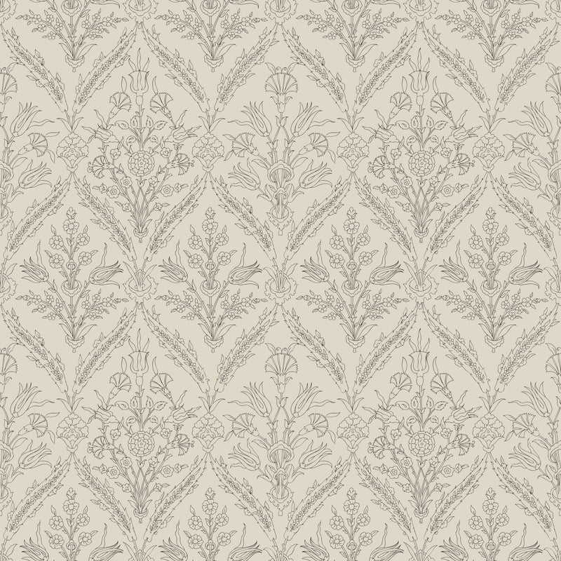 North and Finch Gretta Floral wallpaper featuring a vibrant, detailed floral pattern in bright colors on a textured background.