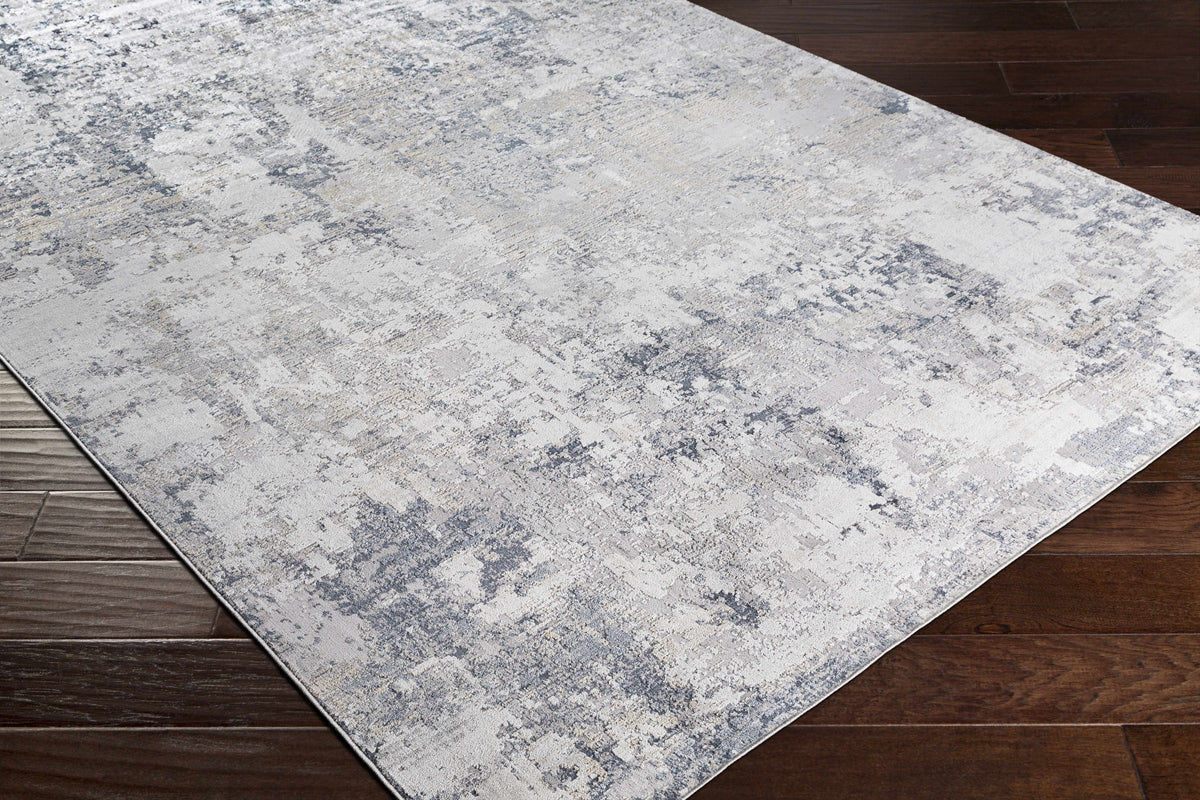 Corner view of the Islington Textured Luxe Area Rug by Boutique Rugs, showcasing its soft, textured pattern and elegant design.
