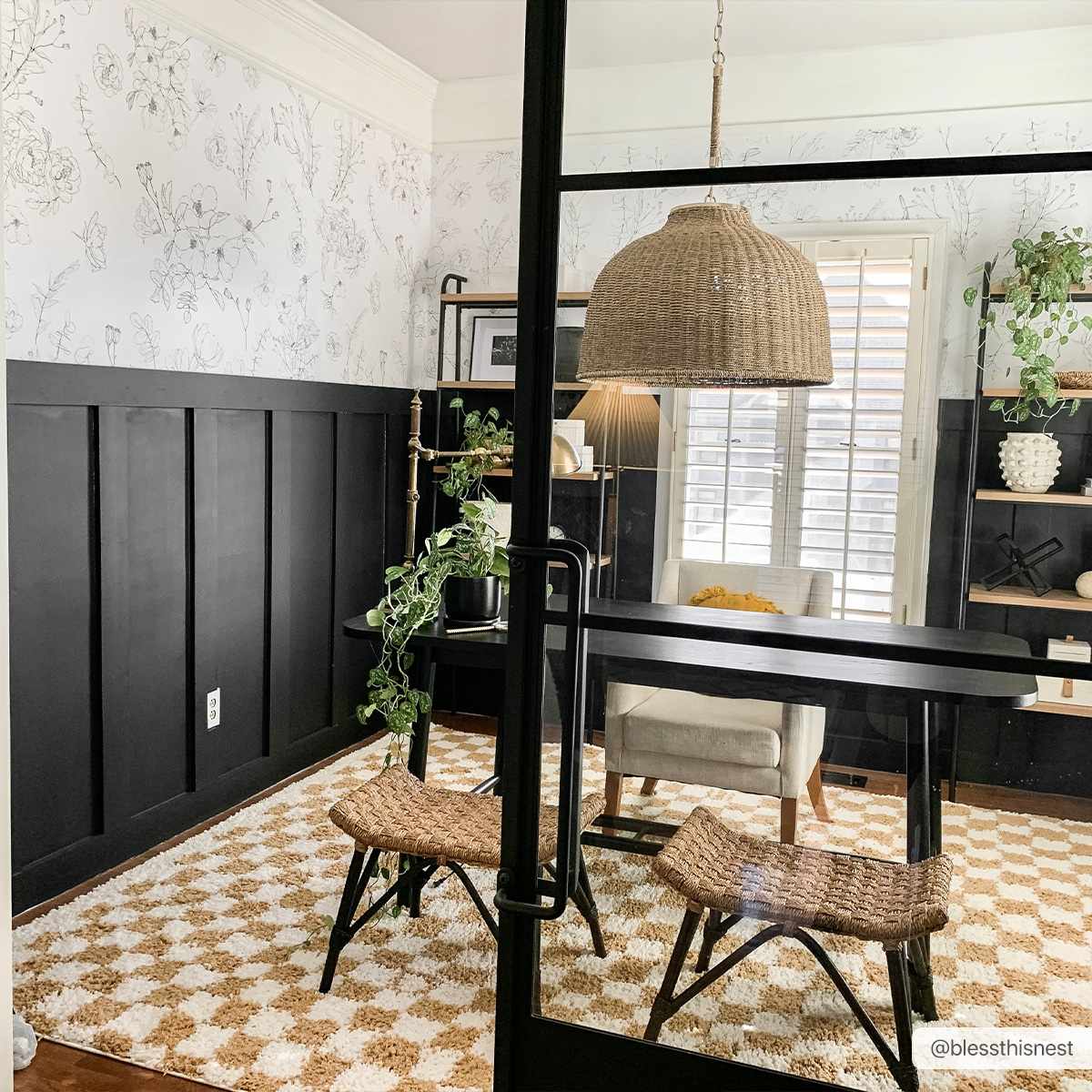 Kieu Mustard and Ivory Checkered Area Rug by Boutique Rugs, featuring a yellow and white checkered pattern for modern home decor.