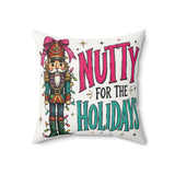 Nutty for the Holidays Nutcracker Pillow by Kraft Paper Scissors, 18x18-inch holiday decorative pillow with festive nutcracker design