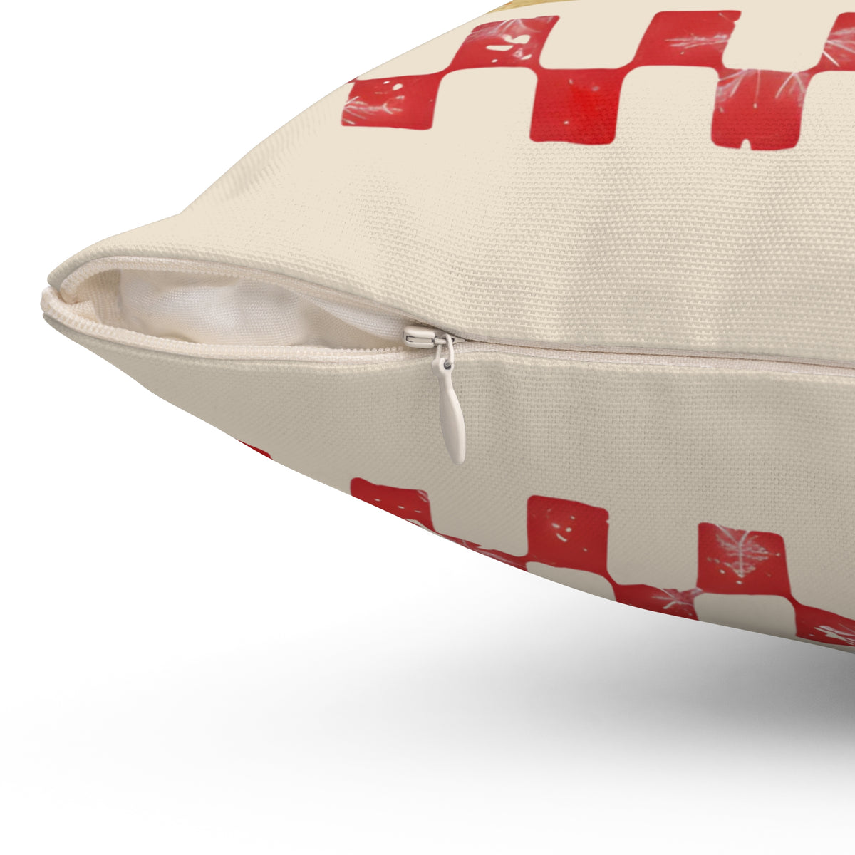 Winking reindeer trio spun polyester Christmas pillow for holiday home decor, featuring festive deer design by Kraft Paper Scissors.