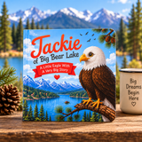 Kraft Paper Scissors Jackie of Big Bear Lake Board Book for babies, featuring colorful illustrations and durable laminated chipboard pages.