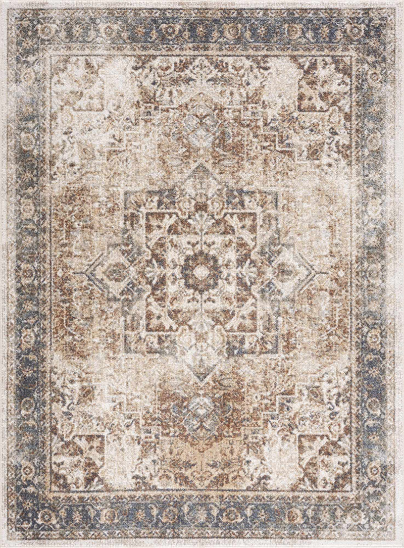 Boutique Rugs Heritage Style Flat Pile Washable Rug with intricate design in neutral tones, suitable for modern and classic interiors.