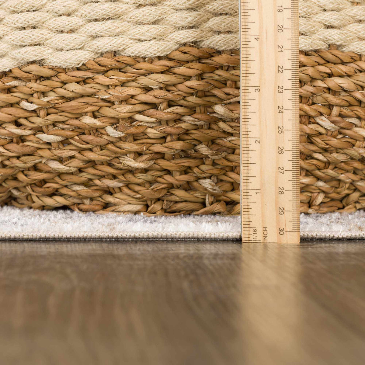 Boutique Rugs Hiti Cream flat pile washable rug with soft, cream-colored fibers and a modern design.