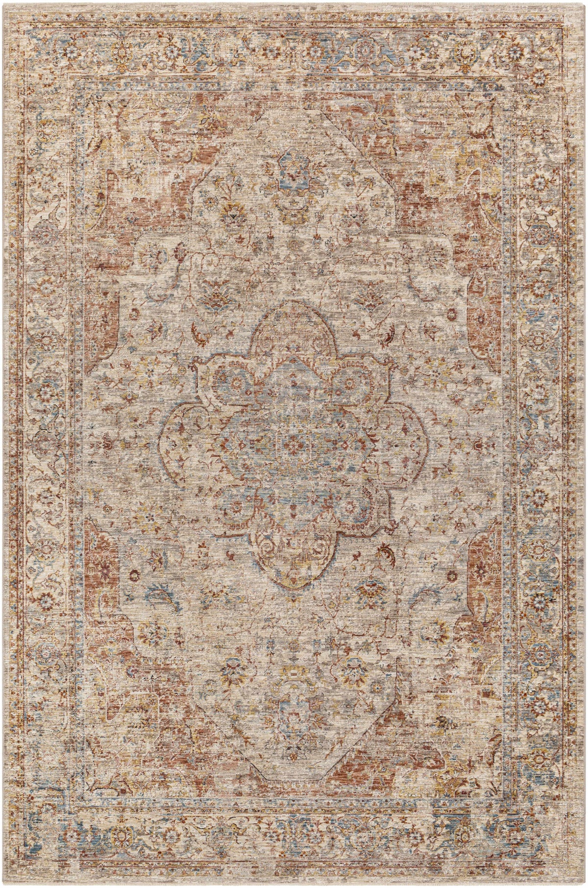 Boutique Rugs Marieville Luxe Performance Rug in neutral tones, showcasing intricate patterns and plush texture.
