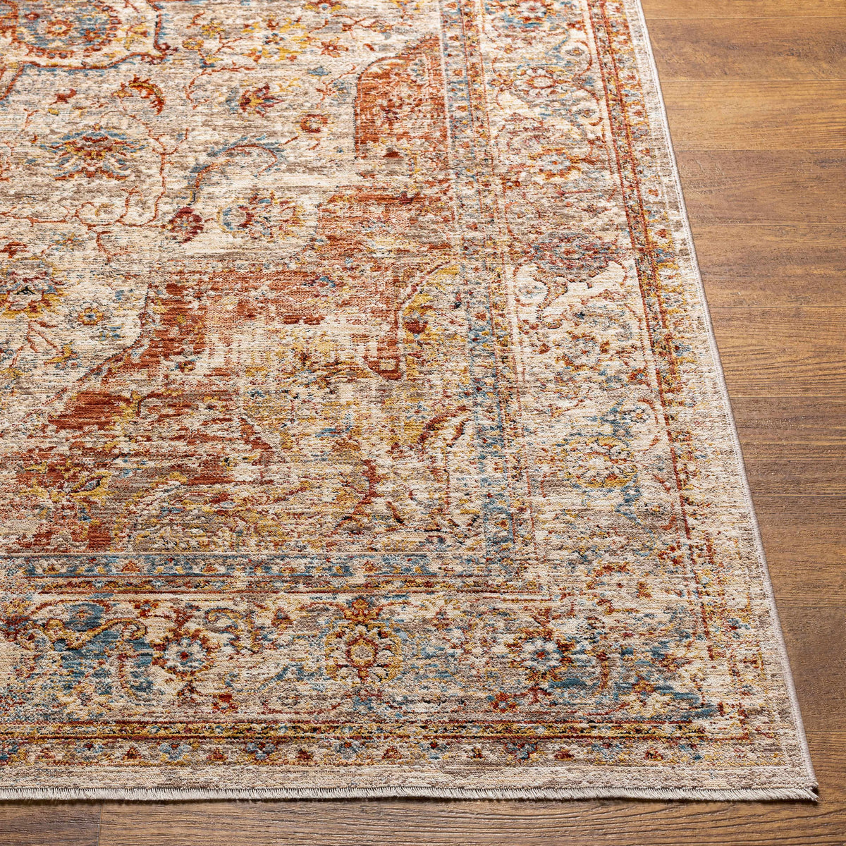 Boutique Rugs Marieville Luxe Performance Rug front view showing intricate pattern and rich color details.