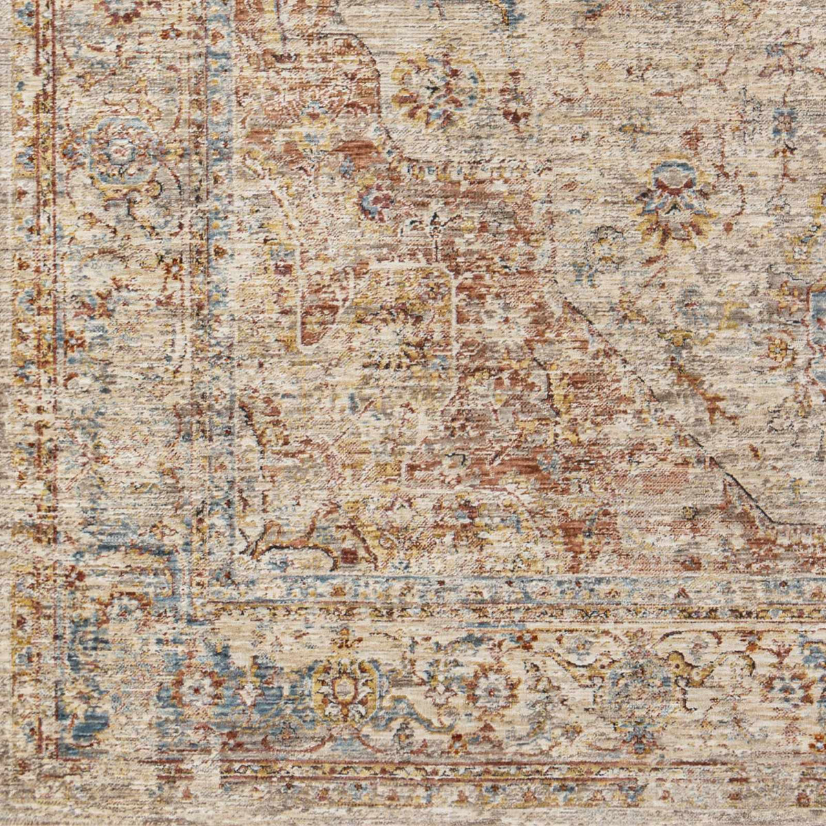 Boutique Rugs Marieville Luxe Performance Rug swatch showing soft textured fabric in neutral tones.