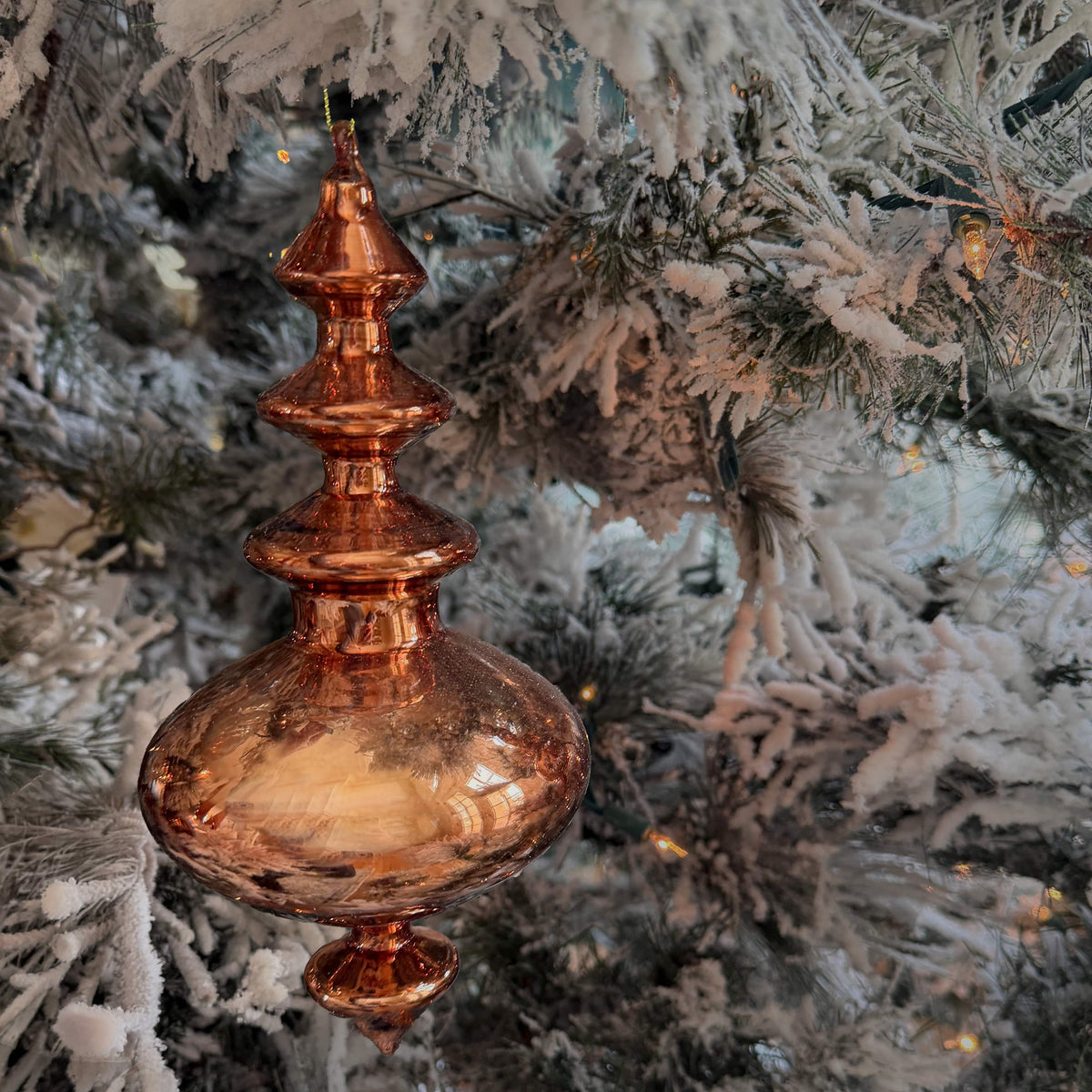 Copper finial Christmas ornament by Holly J Home featuring a decorative metal finial design and festive holiday style.