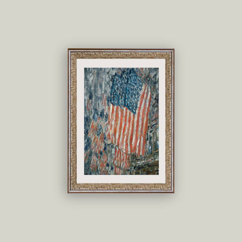 Patriotic American flag framed canvas wall art for Americana home decor, featuring vibrant red, white, and blue colors.
