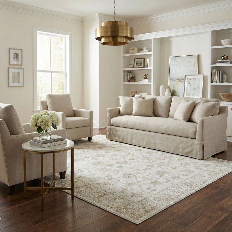 Ivory Luxe Sashi area rug by Boutique Rugs featuring a soft, textured design ideal for modern home decor.