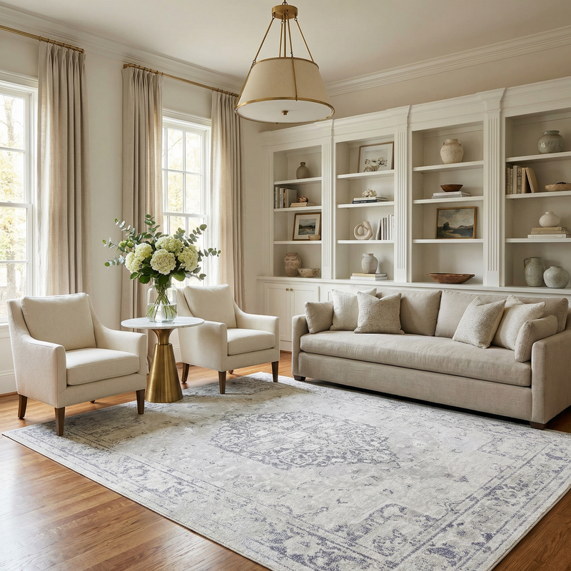 Akram Antrasit flat pile washable rug by Boutique Rugs, showcasing a soft, durable, and stylish dark gray rug with a flat weave texture.
