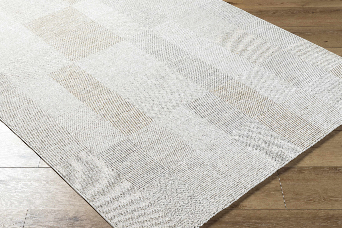 Corner view of the Radia Luxe Rug by Boutique Rugs, showcasing its plush texture and elegant design.