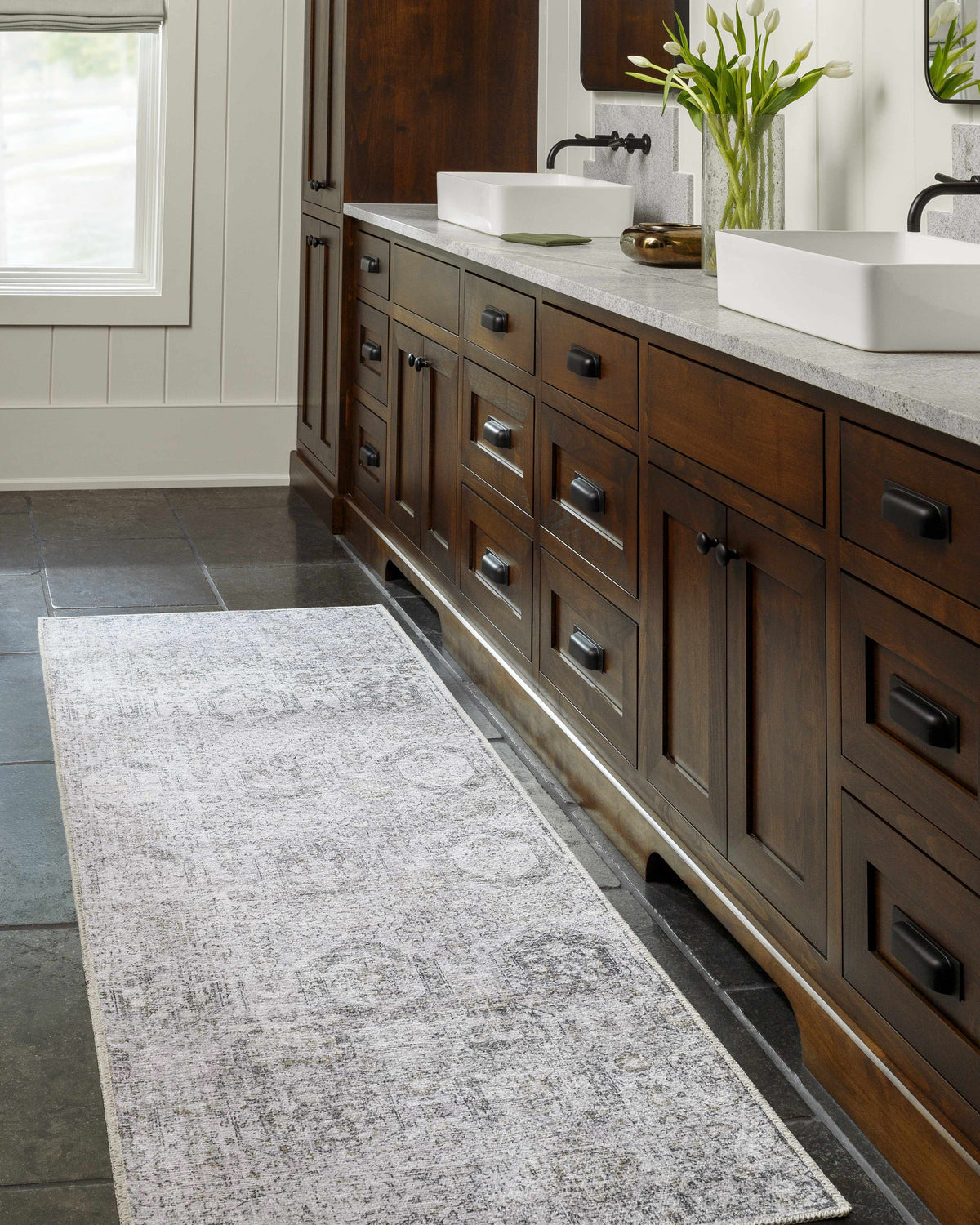 Boutique Rugs washable Parkerfield area rug in a cozy living room setting with neutral tones and soft texture.