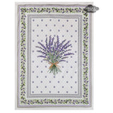 French Lauris cotton kitchen towel by I Dream of France, printed Tissus Toselli design, featuring a natural and decorative pattern.