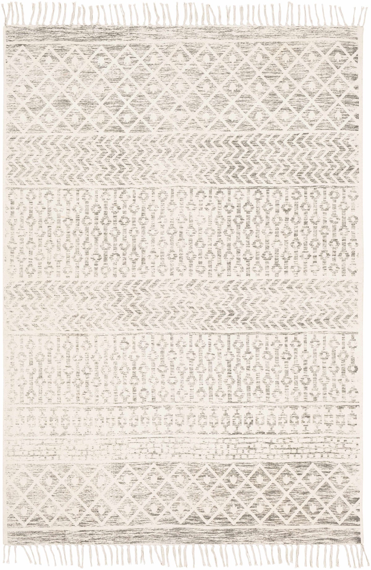 Beige hand-woven cotton rug from Valyermo by Boutique Rugs, featuring a textured, natural fiber design for cozy living spaces.