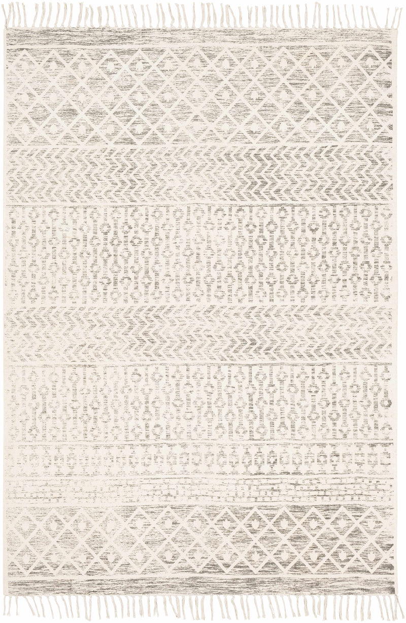 Beige hand-woven cotton rug from Valyermo by Boutique Rugs, featuring a textured, natural fiber design for cozy living spaces.