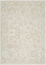 Soft beige Yonca Luxe Rug by Boutique Rugs with intricate patterns, showcasing its plush texture and elegant design.